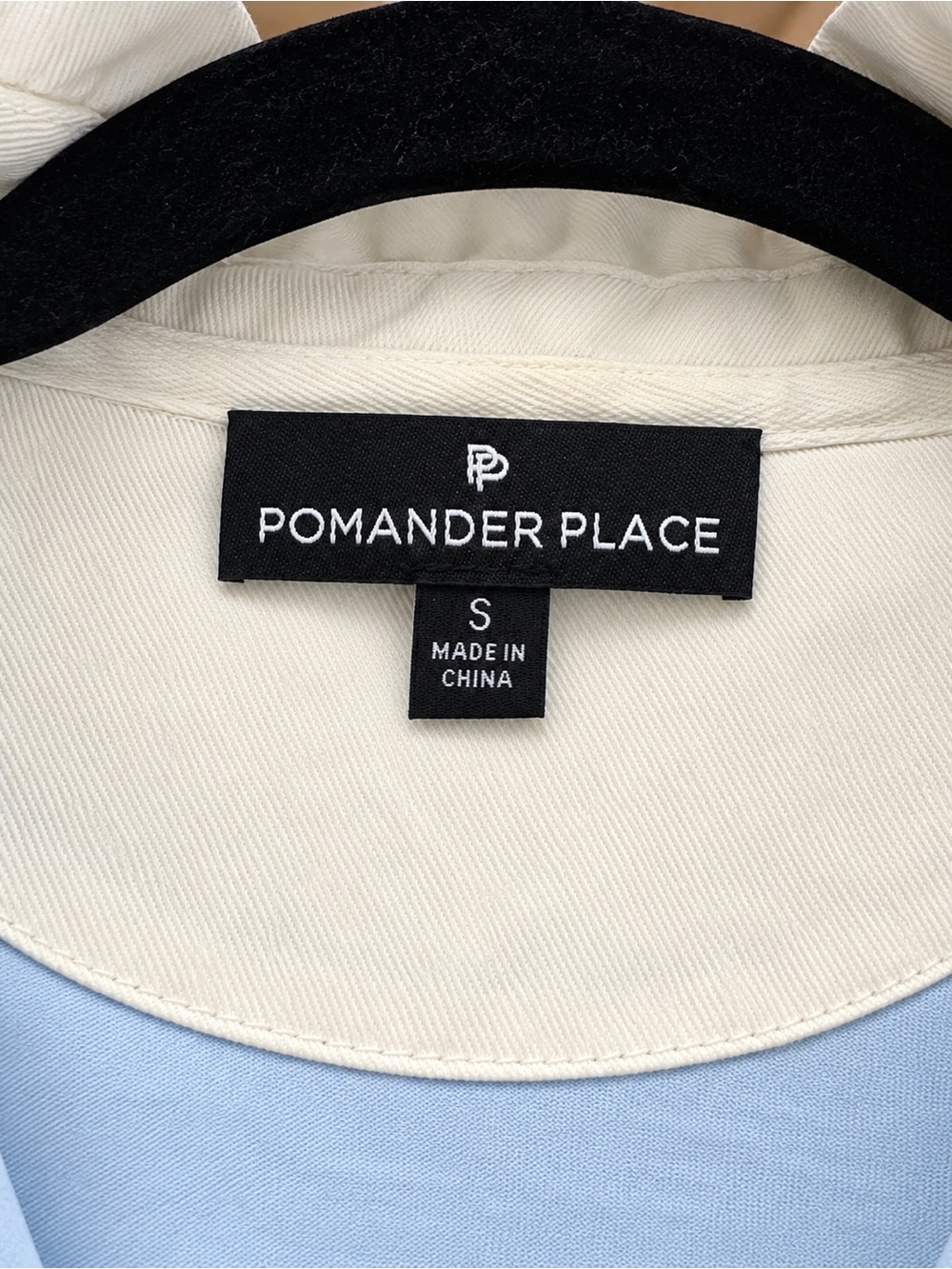 Pomander Place Light Blue Contrast Collar Puff Sleeve Dress Size S - Picture 2 of 3